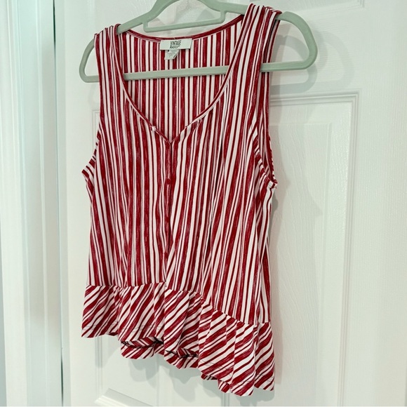 Vintage America Blues Striped Red White Tank Top Shirt Women Sz L Casual - Picture 5 of 11